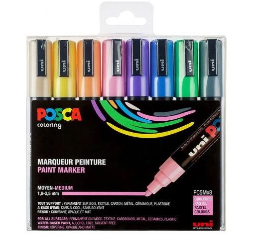 Posca Marker Set 8-p Pastellfärger PC-5M